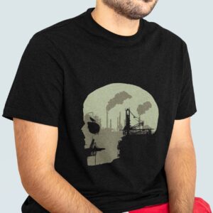 Skull Industrial Revolution Factory Art T-Shirt